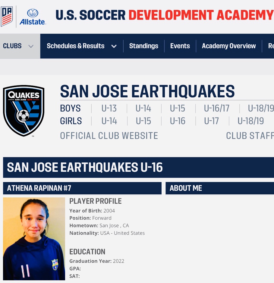 San Jose Earthquakes DA 04G Profile